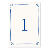 Numéro De Table Main Whimsical tirée bleu marine (Dos)