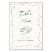Numéro De Table Main Whimsical tirée rose et vert (Par défaut)