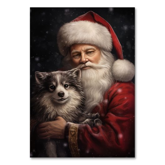 Numéro De Table Malamute d'Alaska avec Noël du Père Noël (Dos)