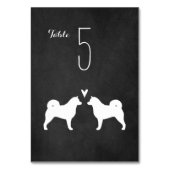 Numéro De Table Malamute d'Alaska Silhouettes Réception de Mariage (Dos)
