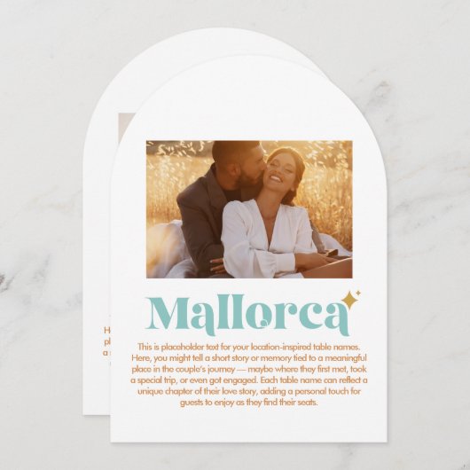 Numéro de table MALLORCA (Devant / Derrière)