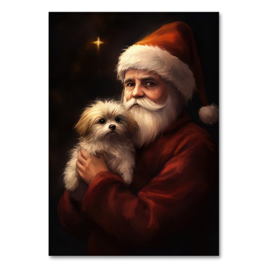 Numéro De Table Maltais avec Noël Festif du Père Noël (Dos)