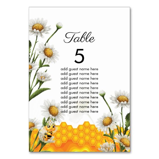 Numéro De Table Mama To Beem Honeypeb White Daisy (Par défaut)
