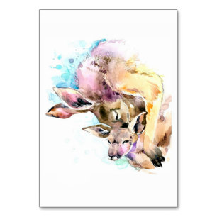 Numéro De Table Maman et Bébé Cerf, Cadeau de famille de cerfs, Da