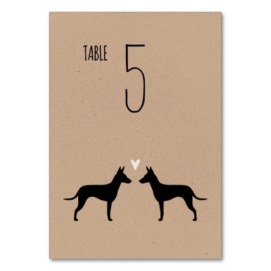 Numéro De Table Manchester Terrier Silhouettes Réception de mariag (Par défaut)
