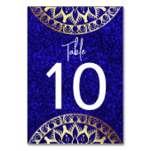 Numéro de table Mandala Bleu et Or (Dos)