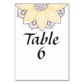 Numéro De Table Mandala de fleurs brun jaune (Par défaut)