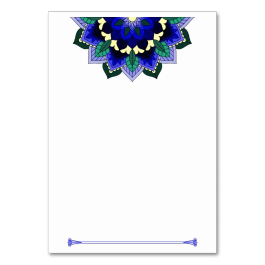 Numéro De Table Mandala Motif 02 en bleu foncé (Par défaut)
