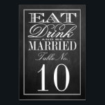 Numéro De Table Manger, boire et être marié Chalkboard Mariage<br><div class="desc">Mangez,  buvez et soyez marié Chalkboard Mariage Tableau Numéro Cartes. *** COMMENT COMMANDER *** S'il vous plaît customiser et ajouter chaque carte de numéro de table à votre panier,  un par un. Zazzle ne dispose pas actuellement d'un système permettant la personnalisation des produits une fois la commande passée.</div>