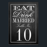 Numéro De Table Manger, boire et être marié Chalkboard Mariage<br><div class="desc">Mangez,  buvez et soyez marié Chalkboard Mariage Tableau Numéro Cartes. *** COMMENT COMMANDER *** S'il vous plaît customiser et ajouter chaque carte de numéro de table à votre panier,  un par un. Zazzle ne dispose pas actuellement d'un système permettant la personnalisation des produits une fois la commande passée.</div>
