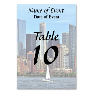 Numéro De Table Manhattan NY - Voilier Par Manhattan Skyline