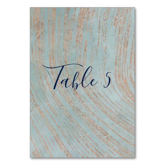 Numéro De Table Marbre bleu brillant et superbe table en cuivre (Dos)