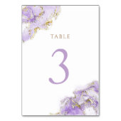 Numéro De Table marbre doré lavande Numéro de tableau 3 (Dos)