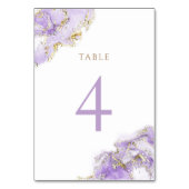 Numéro De Table marbre doré lavande Numéro de tableau 4 (Dos)