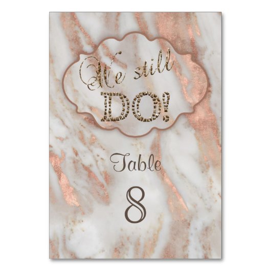 Numéro De Table Marbre élégant Nous restons FAIRE Renouveler les v (Dos)