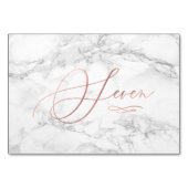 Numéro De Table Marbre Faux Or Rose Calligraphie Romantique Sept 7 (Dos)