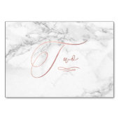 Numéro De Table Marbre Faux Or Rose Romantique Calligraphie Deux 2 (Dos)