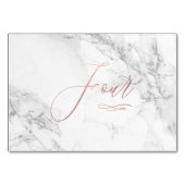 Numéro De Table Marbre Faux Or Rose Romantique Calligraphie Quatre (Devant)