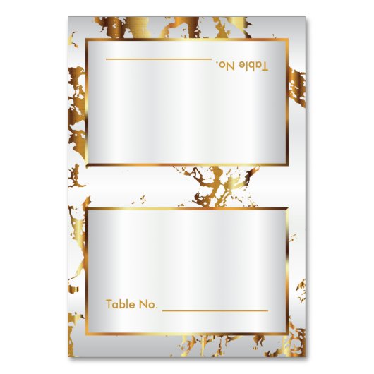 Numéro De Table Marbre Or & Satin Blanc -Cartes De Table (Par défaut)