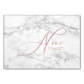 Numéro De Table Marbre Rose Gold Faux Romantique Calligraphie Neuf (Dos)