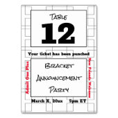 Numéro De Table Marche Faire-part de basket-ball (Dos)