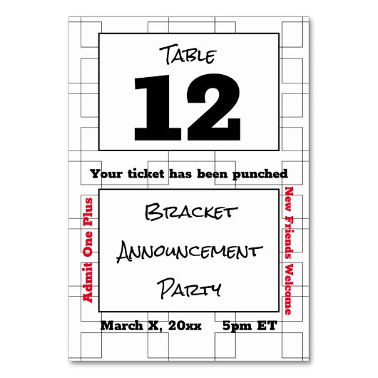 Numéro De Table Marche Faire-part de basket-ball (Par défaut)