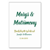 Numéro De Table Margs et matrimone ajouter nom date enterrement de (Dos)