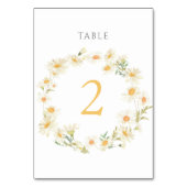 Numéro De Table marguerites d'aquarelle Tableau Numéro 2 (Dos)