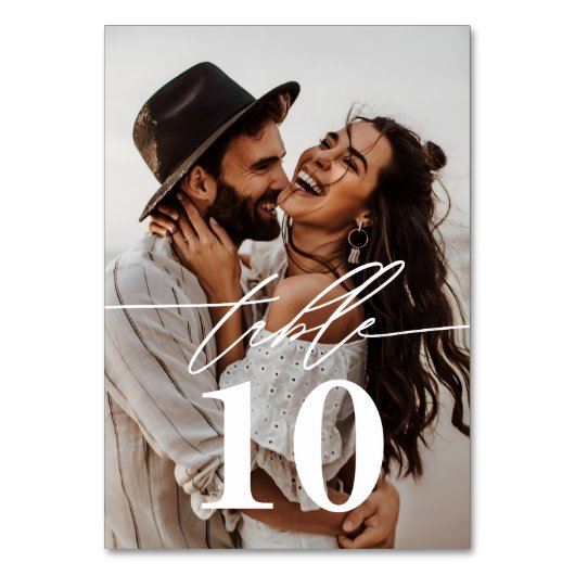 Numéro De Table Mariage 2 photos de script moderne (Dos)