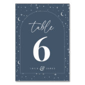 Numéro De Table Mariage à arches célestes de la Marine (Dos)