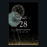 Numéro De Table Mariage à ballets Parties scintillant noir et or<br><div class="desc">Cartes de numéro de tableau mariage de ballon d'aquarelle transparente dans les accents de noir et d'or avec une pointe de bleu.</div>