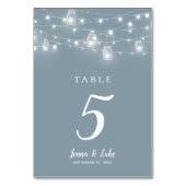 Numéro De Table Mariage à double face, voyants à chaînes rustiques (Dos)