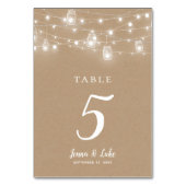 Numéro De Table Mariage à double face, voyants à chaînes rustiques (Dos)