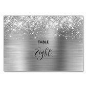 Numéro De Table Mariage à Faux Paillettes Argentées (Dos)