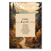 Numéro De Table Mariage À feuillage persistant Rustic Mountain For (Par défaut)
