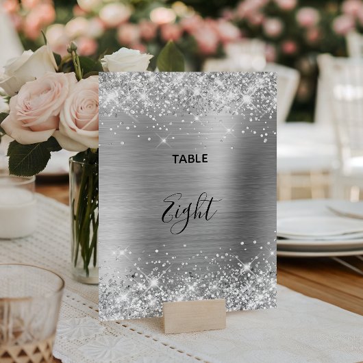 Numéro De Table Mariage à huile d'argent