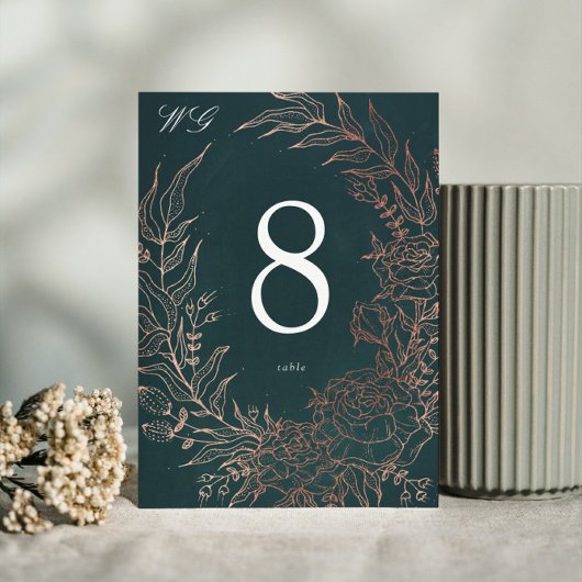 Numéro De Table Mariage à huile de cuivre émérite modifiable