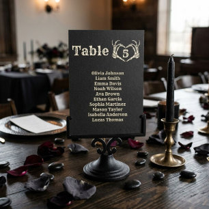 Numéro De Table Mariage à la main de crâne gothique d'Halloween d'