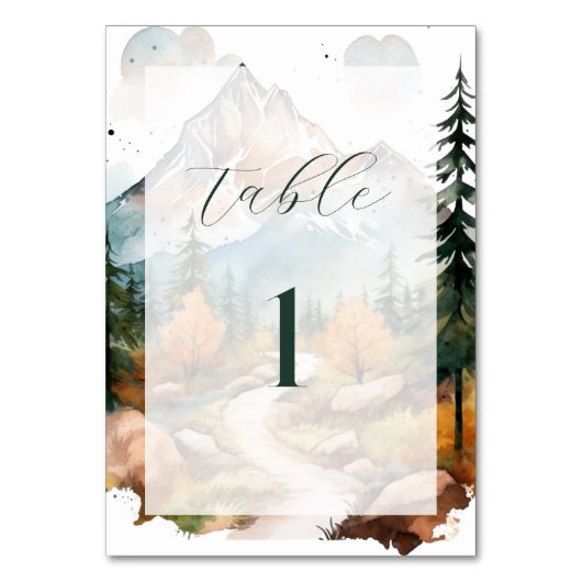 Numéro De Table Mariage à la montagne brumeuse (Par défaut)
