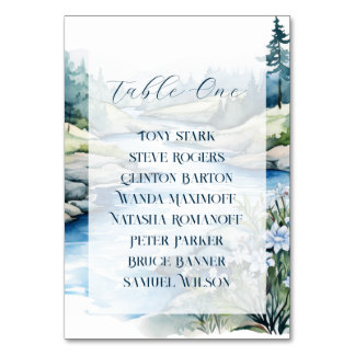 Numéro De Table Mariage à la Montagne Brumeuse