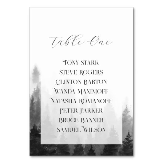 Numéro De Table Mariage à la Montagne Brumeuse (Par défaut)