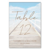 Numéro De Table Mariage à la plage à l'aquarelle (Dos)