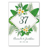 Numéro De Table Mariage à la plage Aloha aquarelle (Dos)