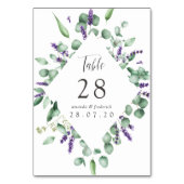Numéro De Table Mariage à l'aquarelle Eucalyptus et verdure de Lav (Dos)