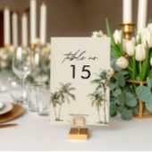 Numéro De Table Mariage à l'aquarelle Palmier Destination côtière