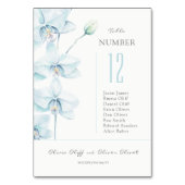 Numéro De Table Mariage à l'Orchidée Bleue Douce (Dos)