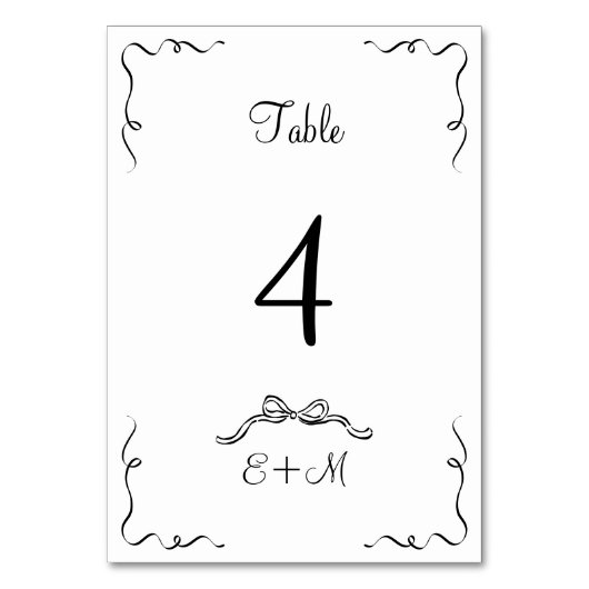 Numéro De Table Mariage à main fantaisiste (Par défaut)