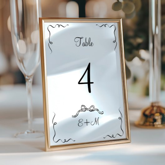Numéro De Table Mariage à main fantaisiste