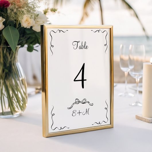 Numéro De Table Mariage à main fantaisiste