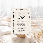 Numéro De Table Mariage à main moderne et capricieux<br><div class="desc">La collection "Modern & Whimsical Hand Drawn Mariage" dégage un charme ludique mais élégant avec son design épuré. Dotée d'illustrations d'objets mariages dessinées à la main, cette suite apporte une touche légère et joyeuse aux célébrations mariages. La bordure fantaisiste et la police décontractée et moderne apportent une touche personnelle tout...</div>